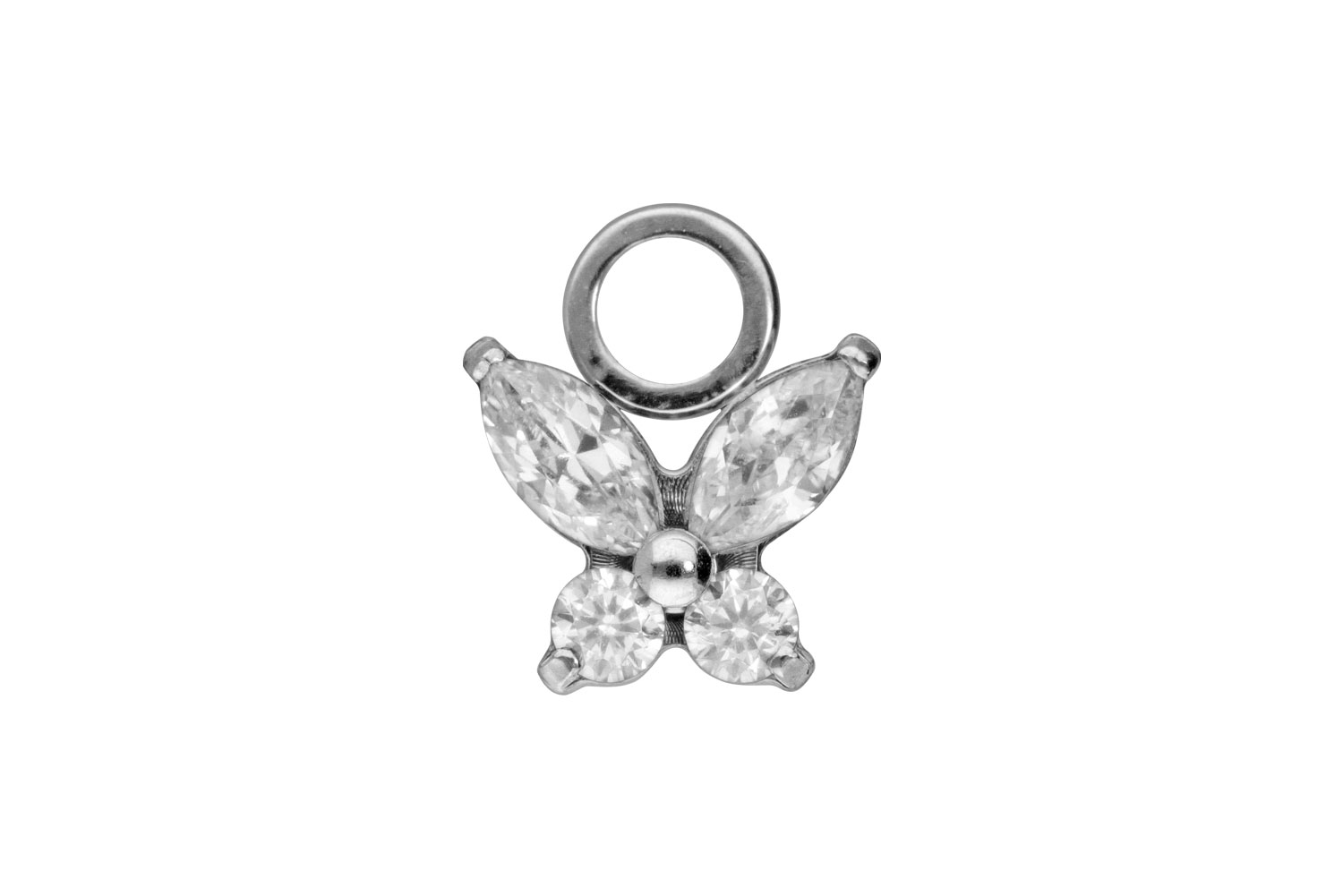 Titan Anhänger für Clicker KRISTALLSCHMETTERLING von Piercingline